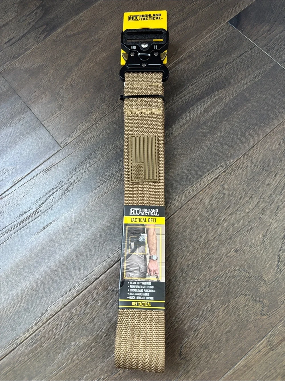 Highland Tactical Heavy Duty Webbing,Quick release metal buckle,American Flag